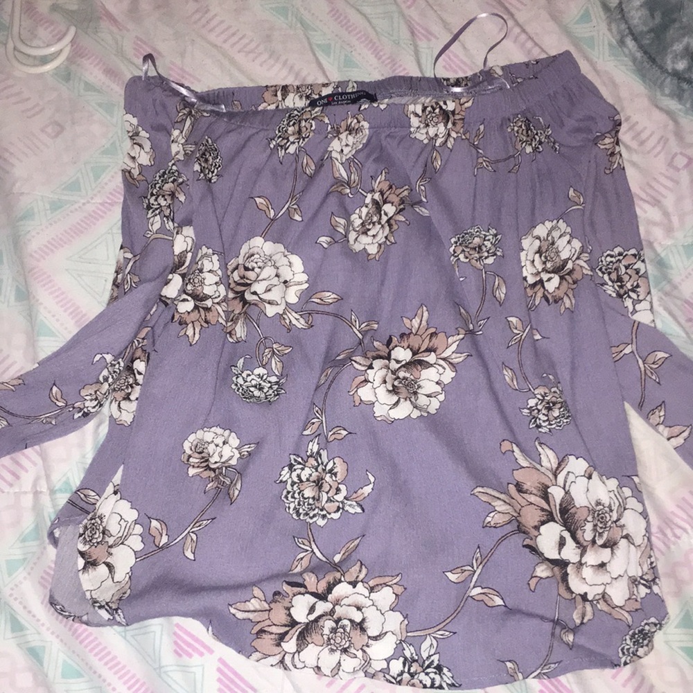 Off the shoulder lavender top